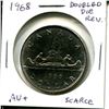 Image 1 : 1968 Doubled Die Reverse Canadian Nickel Dollar. AU-55. Scarce.