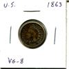 Image 1 : U.S. 1863 Indian Head Cent. VG-8.