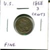 Image 1 : U.S. 1868 3 Cents. F-12.