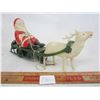 Image 2 : Antique Wind Up Santa And Sleigh Working with Key Missing 1 Antler