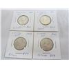 Image 1 : 4 Canadian Silver Quarters 1940,1941,1943,1945