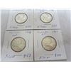 Image 1 : 4 Canadian Silver Quarters 1940,1941,1943,1947