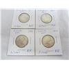 Image 1 : 4 Canadian Silver Quarters 19??, 1917, 1940, 1952