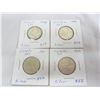 Image 1 : 4 Canadian Silver Quarters 1948,1949,1951,1952