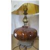 Image 3 : 2 Vintage Amber Glass Table Lamps