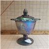 Image 1 : carnival glass candy dish with lid. Indiana glass Lustre dish with lid