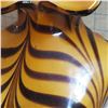 Image 3 : Tiger striped lady vase large heavy glass modern art