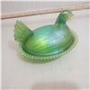 Image 1 : large  Hen on a nest with Lid lustre Carnival Indiana Glass