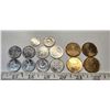 Image 1 : Assorted Canadian & USA coins, 14 pcs - 4 Loonies, 8 quarters & USA dime