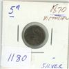 Image 1 : 1870 CDN 5 Cent Silver Coin