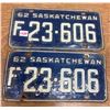 Image 2 : 1962 Pair of SK licence plates