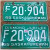 Image 2 : 1965 Pair of SK licence plates