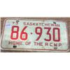 Image 1 : 1973 RCMP SK licence plate
