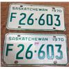 Image 1 : Pair of 1970 SK licence plates