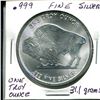 Image 1 : .999 FINE SILVER BUFFALO ONE TROY OUNCE 31.1 GRAMS