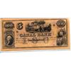 Image 1 : 1860S UNUSED 100 DOLLAR CANAL BANK
