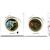 Image 2 : 2 x Canada coloured Loonies 2021 Klondike Gold Rush 125th + 2022 Alexander Graham Bell 175th