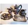Image 1 : ROGERS TEAPOT CREAM & SUGAR BOWLS OTHER TRAYS