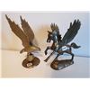 Image 1 : BRASS HORSE & EAGLE 8"H & 9.5"H