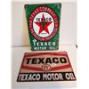 Image 1 : 2 TEXACO TIN SIGNS 7.5" X 11.5" reproduction