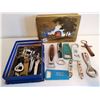 Image 1 : LOT OF BOTTLE OPENERS WITH VINTAGE CHOCOLATES BOX