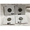 Image 1 : 4 SILVER 5 CENT COINS 1920, 18, 17, 12