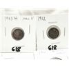 Image 2 : 4 SILVER 5 CENT COINS 1903H, 1912, 1913, 1910
