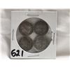 Image 1 : 4 SILVER BRITISH 3 PENCE COINS 1913, 14, 15, 17