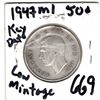 Image 3 : 669 1947 MAPLE LEAF VARIETY SCARCE LOW MINTAGE 25 CENTS