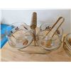 Image 2 : 708 LIBBY GOLD LEAF CREAM & SUGAR & TONGS IN HOLDERS. MATCHING PAIR