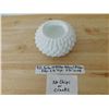 Image 1 : 723 FENTON OPAQUE MILK GLASS ROSE BOWL HOBNAIL RIBBON EDGE 2 ½”BY 4 1/4”