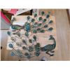 Image 1 : 791 MCM METAL GREEN GOLD PEACOCK WALL HANGINGS