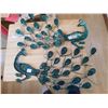 Image 3 : 791 MCM METAL GREEN GOLD PEACOCK WALL HANGINGS