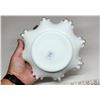 Image 4 : Fenton, ruffled edge bowl with handle - White & clear with original stickers