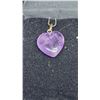 Image 2 : Amethyst heart necklace with sterling silver chain 17 1/2" - Italy