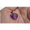 Image 3 : Amethyst heart necklace with sterling silver chain 17 1/2" - Italy