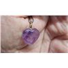 Image 4 : Amethyst heart necklace with sterling silver chain 17 1/2" - Italy