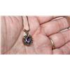 Image 4 : Amethyst pendant necklace, with sterling silver chain - 17 1/2"
