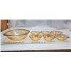 Image 2 : 7 pc, Floragold Louisa, Jeanette Depression glass, berry bowl set - mint