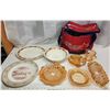 Image 1 : Variety of Carnival & Depression glass, misc. plates, china & Canadian beer cooler bag