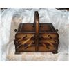 Image 1 : Vintage Wood Sewing Basket