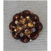 Image 1 : Autumn Brown Brooch with Aurora Borealis Accent Crystals