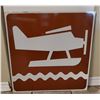 Image 1 : Metal Float Plane Landing Highway Sign. New Old Stock. Never Installed.