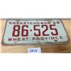 Image 2 : 1958 Sask licence plate (lots 1456-1463 all have the same number)