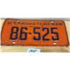 Image 1 : 1963 Sask licence plate (lots 1456-1463 all have the same number)