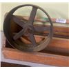 Image 2 : Wooden tool caddy and 10" steel wheel