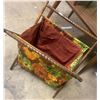Image 3 : Retro end table + sewing basket - wood/cloth