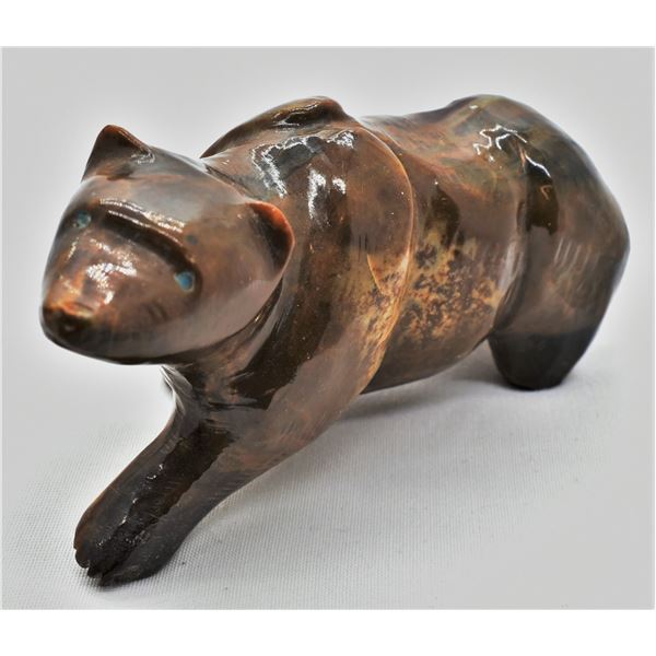 Large Vintage Zuni Travertine Bear Fetish