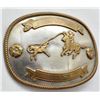 Image 1 : Vintage Nickel Silver Cowboy Roping Belt Buckle