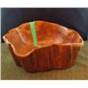 Image 1 : Large Turned Wood Bowl with Chip Inlay Turquoise